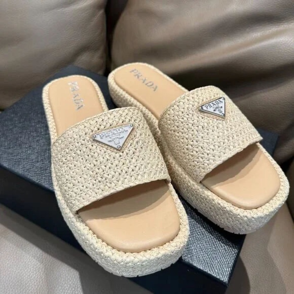 Prada Women's Braided Slippers - Picture 2 of 5